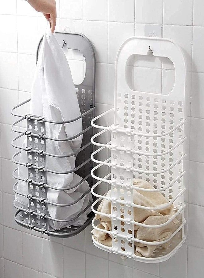 CRADIAX Plastic Laundry Hamper Bag for Bathroom, Bedroom, Kitchen, Home, Office || Wall Mounted Bathroom Hanging Foldable Laundry storage Basket for Dirty Clothes (Multicolor) - Image 4